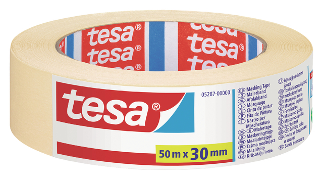 Afplaktape tesa®  Economy 30mmx50m geel Afplaktape tesa®  Economy 30mmx50m geel