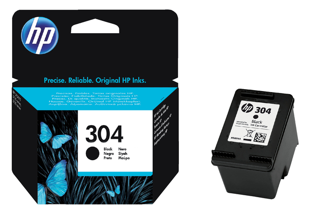 Inktcartridge HP N9K06AE 304 zwart Inktcartridge HP N9K06AE 304 zwart