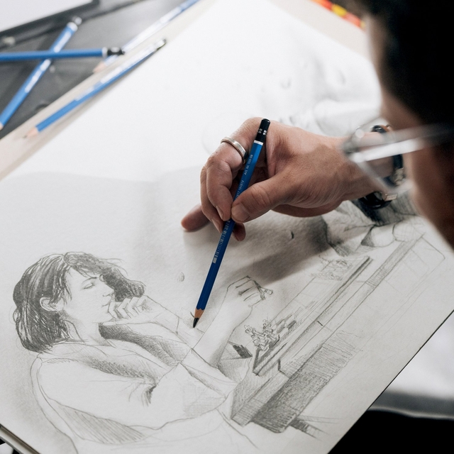 tekening, potlood, schets, kunstwerk, creatie
