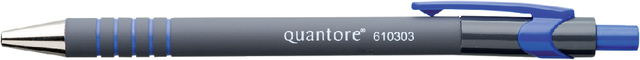 Balpen Quantore rubbergrip drukknop blauw medium Balpen Quantore rubbergrip drukknop blauw medium