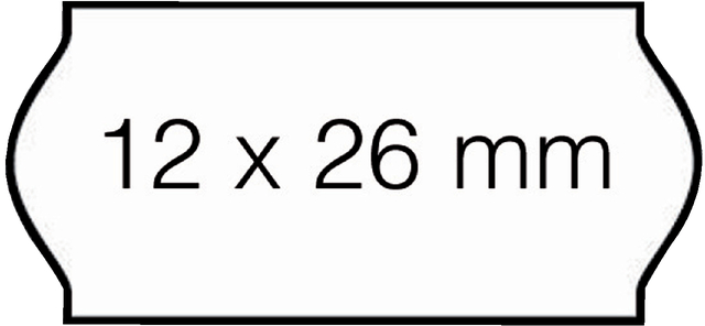12x26mm, label, vorm, etiket, afmetingen