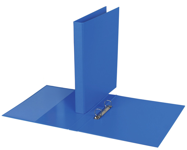 Ringband Quantore A4 2-rings D-mech 20mm PP blauw Ringband Quantore A4 2-rings D-mech 20mm PP blauw