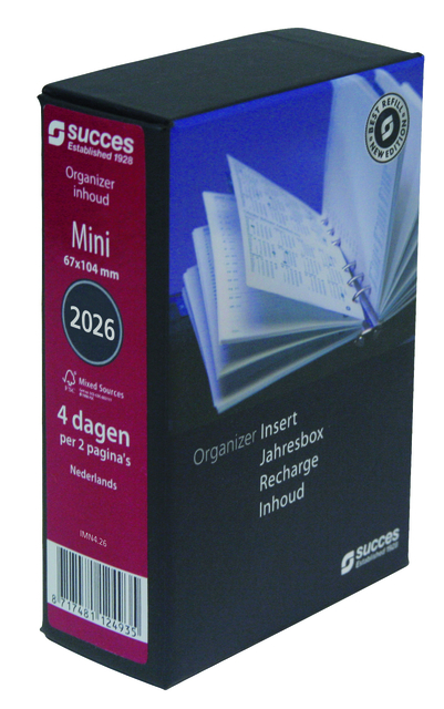 Agendavulling 2026 Succes Mini 4dagen/2pagina's Agendavulling 2026 Succes Mini 4dagen/2pagina's