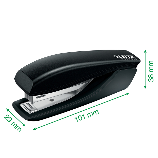 kantoorstapler, stapler, handstapler, metalen bpost, zwart donker
