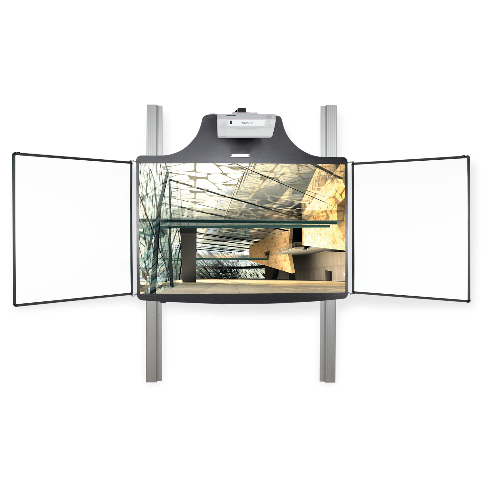 Whiteboard in cloudboard-design met zijvleugels - 2,07 x 1,30 m, elektrisch in hoogte verstelbare houder voor wandmontage Whiteboard in cloudboard-design met zijvleugels - 2,07 x 1,30 m, elektrisch in hoogte verstelbare houder voor wandmontage