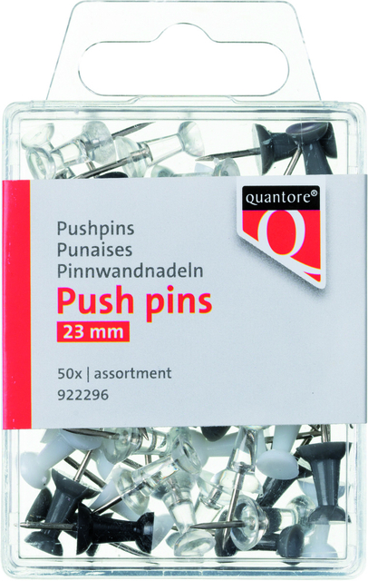 Push pins Quantore blister assorti 50 stuks Push pins Quantore blister assorti 50 stuks