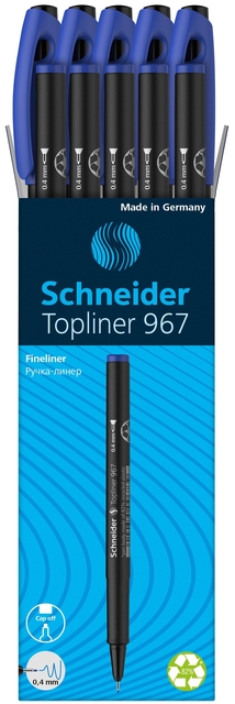 markerpen, fineliner, blue, kapafsluiting, 0.4 mm