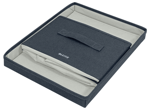 Opbergdoos Leitz gestoffeerd met deksel 285x203x380mm grijs 2 st